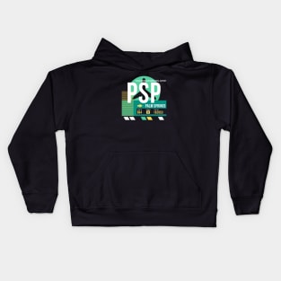 Palm Springs (PSP) Airport // Retro Sunset Baggage Tag Kids Hoodie